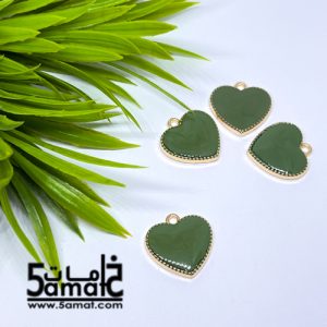 دلايه ملونه   – قلب ملون زيتوني-  قطعه واحده