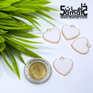 دلايه ملونه   -قلب ملون ابيض –  قطعه واحده