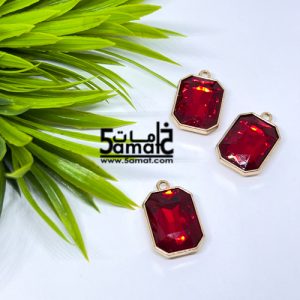دلايه -كريستاله بيور باجيت لون أحمر- 20*14 مم-  قطعه واحده