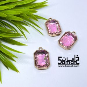دلايه -كريستاله بيور باجيت لون بينك- 20*14 مم-  قطعه واحده