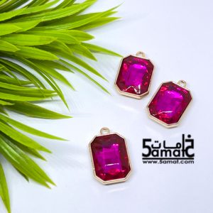 دلايه -كريستاله بيور باجيت لون فوشيا- 20*14 مم-  قطعه واحده