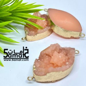 دلايه كبيره ملونه دروزي أكريلك بحواف ذهبيه بحلقتين –  سيمون-  قطعه واحده