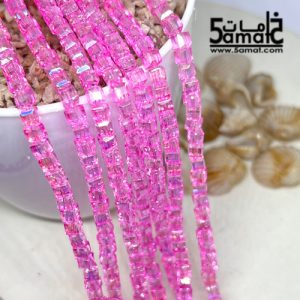 فرع كريستال مكعبات صغيره مقاس 4 لون بينك كود B