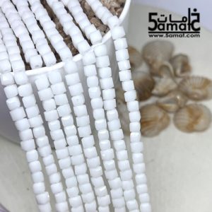 فرع كريستال مكعبات صغيره مقاس 4 لون أبيض مط- كود B