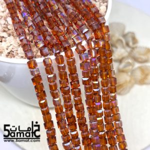 فرع كريستال مكعبات صغيره مقاس 4 لون عسلي غامق شفاف – كود A