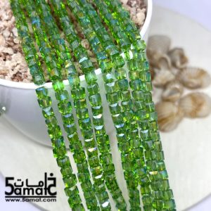 فرع كريستال مكعبات صغيره مقاس 4 لون أخضر جنجاه شفاف كود A