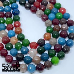 فرع عقيق فاسيت faceted مقاس 10-  من 36 ل 38 حبه- كود S