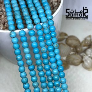 خرز فيروز مدور مقاس 6