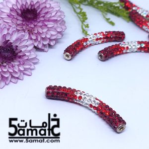 تيوب مرصع بالفصوص – شامبالا – قطر 6 مم طول 43 مم أحمر – قطعه واحده