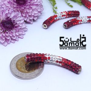 تيوب مرصع بالفصوص – شامبالا – قطر 6 مم طول 43 مم أحمر – قطعه واحده