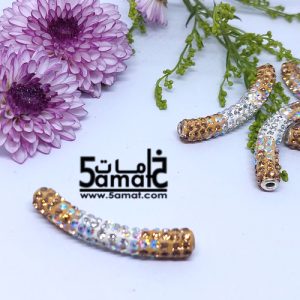 تيوب مرصع بالفصوص – شامبالا – قطر 6 مم طول 43 مم بيج – قطعه واحده