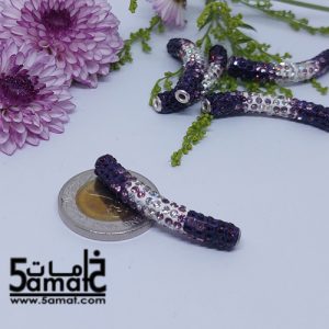 تيوب مرصع بالفصوص – شامبالا – قطر 6 مم طول 43 مم باذنجاني – قطعه واحده