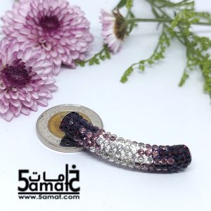تيوب مرصع بالفصوص – شامبالا – قطر 8 مم طول 48 مم- باذنجاني قطعه واحده