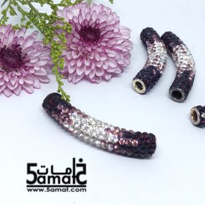 تيوب مرصع بالفصوص – شامبالا – قطر 8 مم طول 48 مم- باذنجاني قطعه واحده