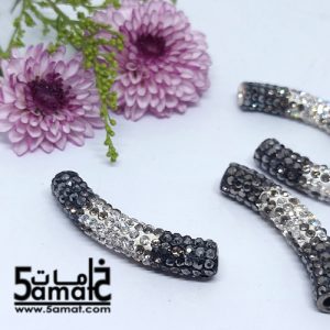 تيوب مرصع بالفصوص – شامبالا – قطر 8 مم طول 48 مم- رمادي غامق قطعه واحده