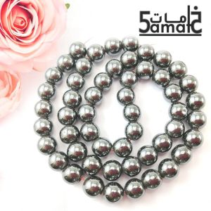 فرع هيماتايت مدور مقاس 8 فضي
