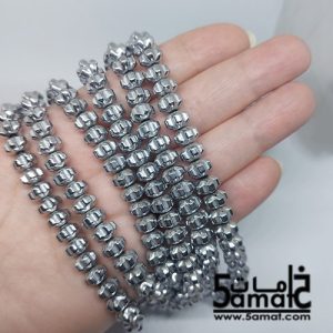 فرع هيماتايت – حبات قطاع ورده – مقاس 8- فضي