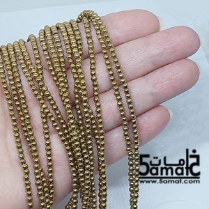 فرع هيماتايت مدور مقاس 3مم ذهبي نحاسي