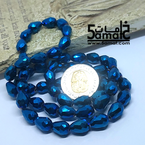 فرع كريستال كمثري أزرق ميتاليك -8*12مم - الصورة 4