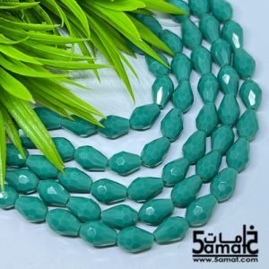 فرع كريستال كمثري -8*11مم أخضر تركواز مط