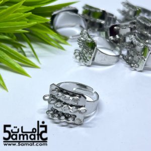 شاسيه خاتم  بحلقات لتركيب الخرز-قطعه واحده