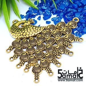 دلايه كبيره ذهبي مزخرفه طاووس بحلقات