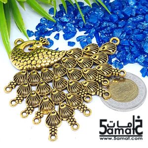دلايه كبيره ذهبي مزخرفه طاووس بحلقات