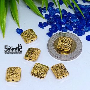 6 فاصل ذهبي مزخرف مربع برسم ورده