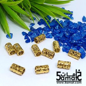 10 فاصل ذهبي مزخرف قطر 5.5مم طول 9.5 مم