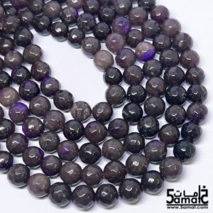 فرع عقيق  فاسيت faceted مقاس 10-  من 36 ل 38 حبه-  بني محروق – كود W