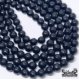 فرع عقيق  فاسيت faceted مقاس 10-  من 36 ل 38 حبه-  أسود – كود W