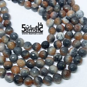 فرع عقيق  فاسيت faceted مقاس 10-  من 36 ل 38 حبه- كود W
