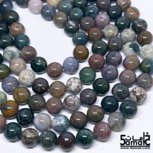 فرع عقيق ناعم موسى أملس – Moss Agate – مقاس 10- من 36 ل 38 حبه- كود W