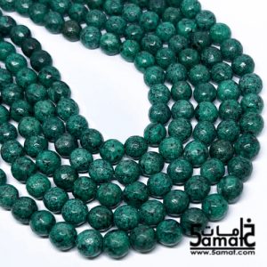 فرع عقيق  فاسيت faceted مقاس 10-  من 36 ل 38 حبه- أخضر  كود W