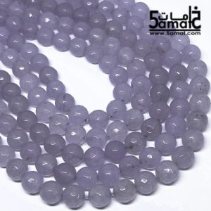 فرع عقيق  فاسيت faceted مقاس 10-  من 36 ل 38 حبه-موف كشمير فاتح جدا على رمادي  كود W
