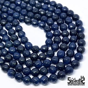 فرع عقيق  فاسيت faceted مقاس 10-  من 36 ل 38 حبه-  بلو بلاك – كود W