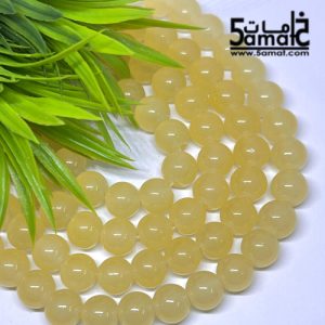 فرع دبل خرز مرمر زجاج مقاس 10 – أصفر كريمي – الفرع أكثر من 80 حبه