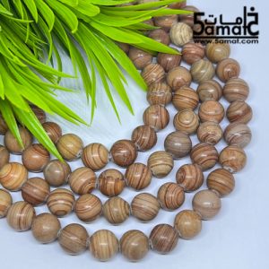 فرع عقيق ناعم أملس مظهر خشبي مميز مقاس 10- من 36-38 حبه
