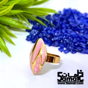 خاتم ستانلس ذهبي – فري سايز – قابل للتوسيع – مقاوم للصدأ – بينك
