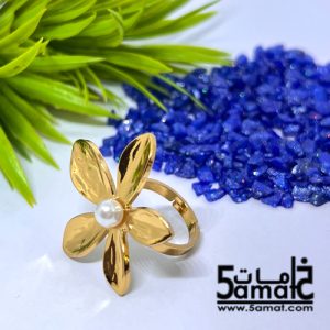 خاتم ستانلس ذهبي – فري سايز – قابل للتوسيع – مقاوم للصدأ