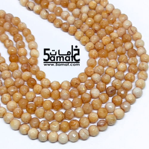 فرع عقيق فاسيت faceted مقاس 6- في حدود 60 حبه- كود W