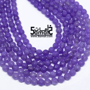 فرع عقيق فاسيت faceted مقاس 6- في حدود 60 حبه لافندر- كود W
