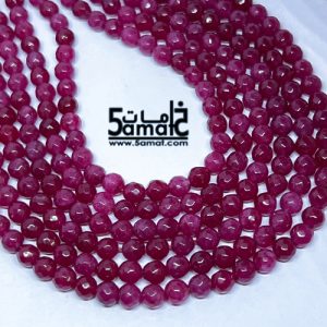 فرع عقيق فاسيت faceted مقاس 6- في حدود 60 حبه عنبي- كود W