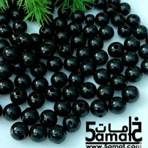 خرز بلاستيك مدور أسود مقاس 12 – 25 جرام