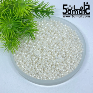 10 جرام – خرز بلاستيك لولي فاخر  – مقاس 3 مم – أبيض