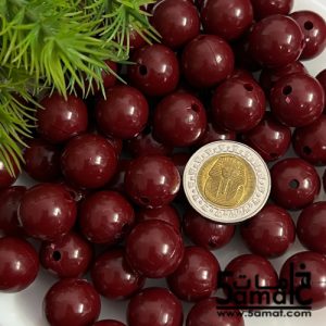 خرز بلاستيك مدور كبير مقاس 16مم -لون نبيتي – 75 جرام – في حدود 36 حبه – يكفي لعمل عقد بطول 55 سم