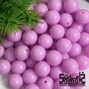 خرز بلاستيك مدور كبير مقاس 16مم -لون ليلاه  – 75 جرام – في حدود 36 حبه – يكفي لعمل عقد بطول 55 سم