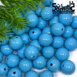 خرز بلاستيك مدور كبير مقاس 16مم -لون أزرق فاتح – 75 جرام – في حدود 36 حبه – يكفي لعمل عقد بطول 55 سم