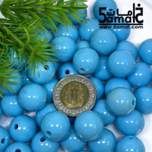 خرز بلاستيك مدور كبير مقاس 16مم -لون أزرق فاتح – 75 جرام – في حدود 36 حبه – يكفي لعمل عقد بطول 55 سم