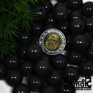 خرز بلاستيك مدور كبير مقاس 16مم -لون أسود – 75 جرام – في حدود 36 حبه – يكفي لعمل عقد بطول 55 سم